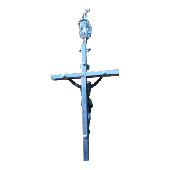 Vintage Silver & Cut Glass Rosary - Picture 3 of 7